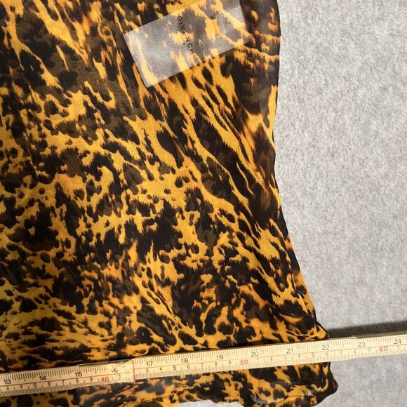 Givenchy Tunic Top 41 Leopard Animal Print Silk Blouse Full Zip Sheer Oversized - Picture 10 of 13